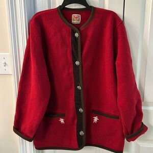 Walk Winkler Italian Wool Red SZ M/L Coat of Arms Buttons Coat Jacket